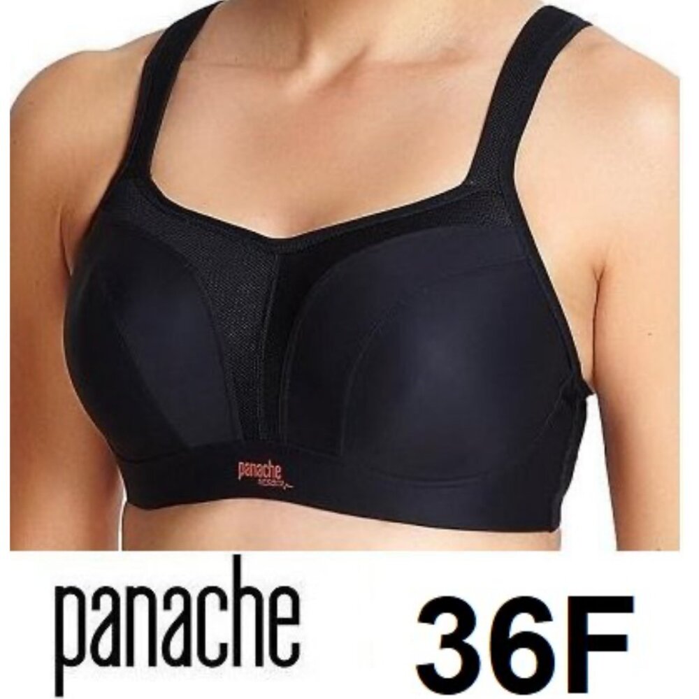 Panache Non-Wired Sports Bra Wireless Black Size 36 F